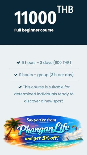 Kitesurfing lesson at Kite Club Koh Phangan