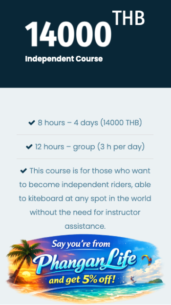 Kitesurfing lesson at Kite Club Koh Phangan