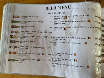 Tomorrow X restaurant menu on Koh Phangan, featuring a variety of dishes.