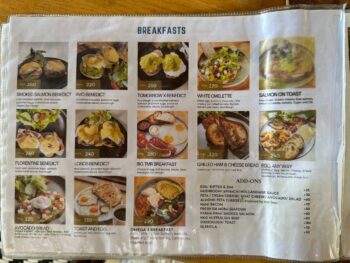 Tomorrow X restaurant menu on Koh Phangan, featuring a variety of dishes.