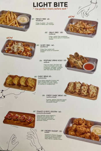 Menu of Café K.O.B on Koh Phangan