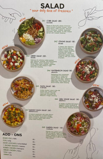 Menu of Café K.O.B on Koh Phangan