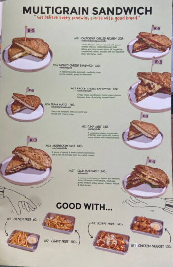 Menu of Café K.O.B on Koh Phangan