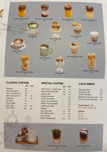 Menu of Café K.O.B on Koh Phangan