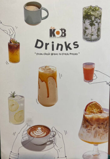 Menu of Café K.O.B on Koh Phangan