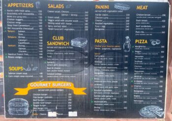 Menu at Infinity Bar and Restaurant, Koh Phangan