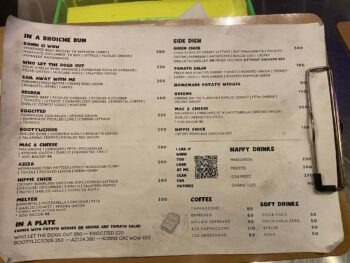 Menu of SnooZe Sinful Dining on Koh Phangan