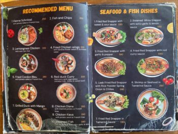 Menu of 2C Bar on Koh Phangan