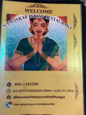 Namaskar Restaurant Menu - A variety of traditional Indian dishes like curries, tandoori, and naan.