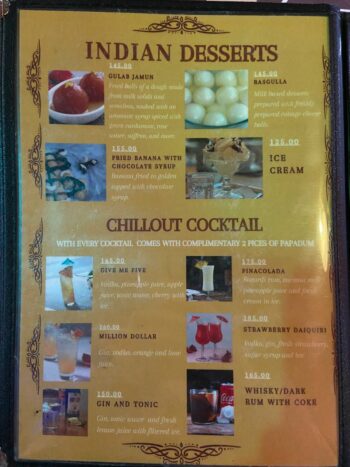 Namaskar Restaurant Menu - A variety of traditional Indian dishes like curries, tandoori, and naan.