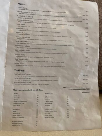 Prime Cafe Menu – Teriyaki salmon bowl, smoothies, and other healthy dishes.