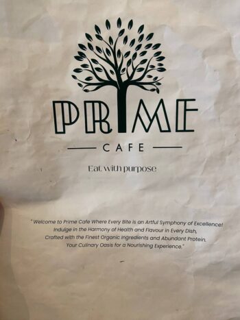 Prime Cafe Menu – Teriyaki salmon bowl, smoothies, and other healthy dishes.