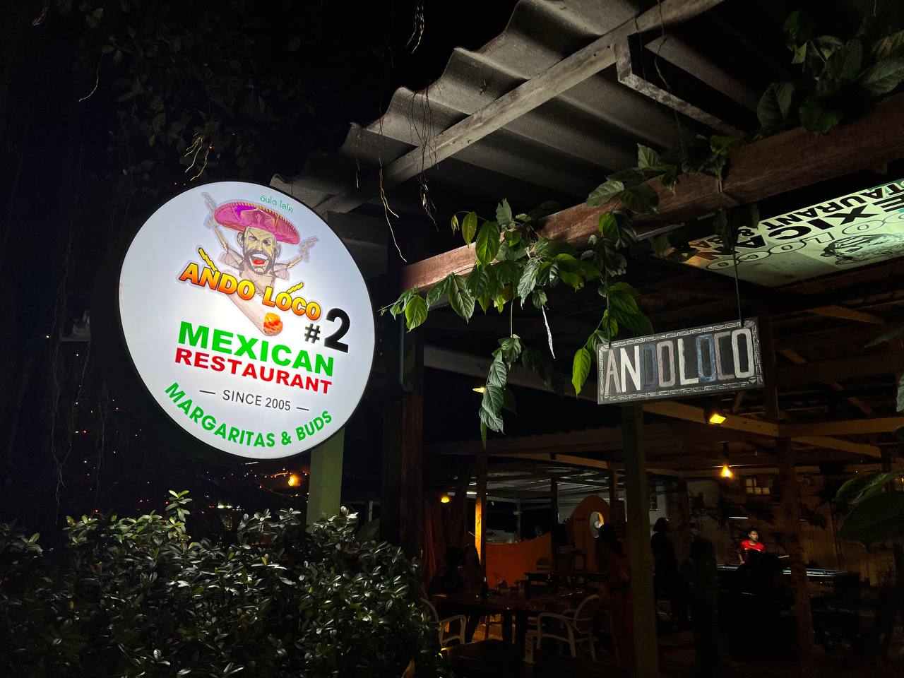 Authentic Mexican dishes and drinks at Ando Loco Mexican Restaurant & Bar in Koh Phangan.