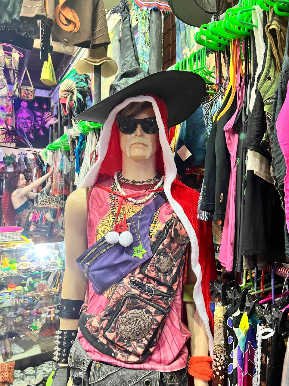 Psychedelic clothing and accessories at Psy Shop Psychedelic Alien in Thong Sala, Koh Phangan.