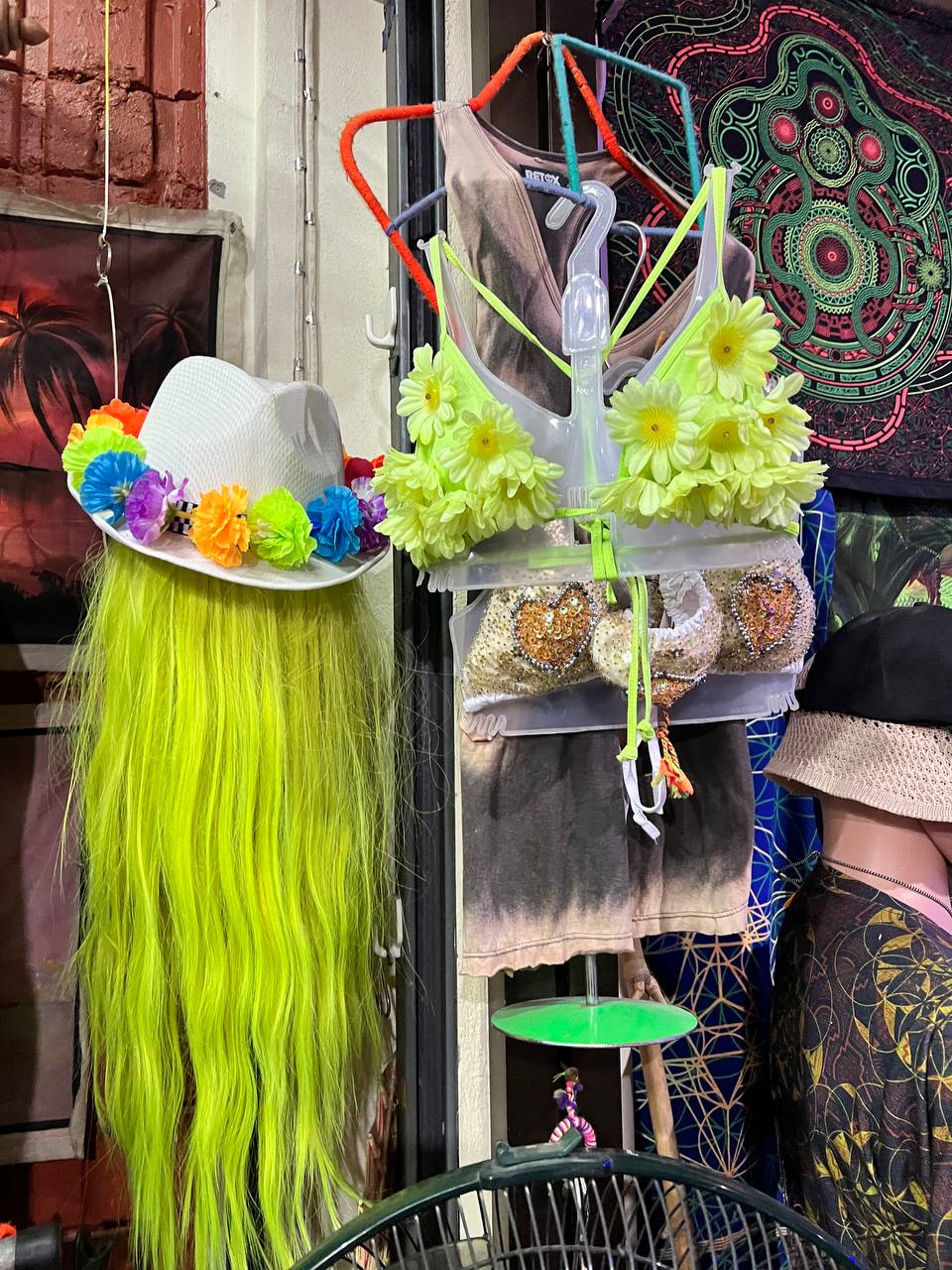 Psychedelic clothing and accessories at Psy Shop Psychedelic Alien in Thong Sala, Koh Phangan.