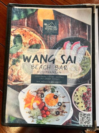 Delicious Thai dishes, pizzas, and spaghetti served at Wang Sai Restaurant in Koh Phangan.