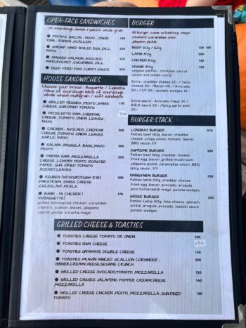 Tasty food and refreshing drinks served at Nangsabai by the Beach on Koh Phangan.