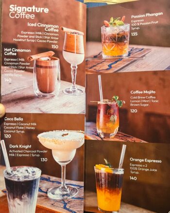 Menu at Indigo Cafe & Eatery on Koh Phangan – breakfast, pasta, pastries, and vegan desserts