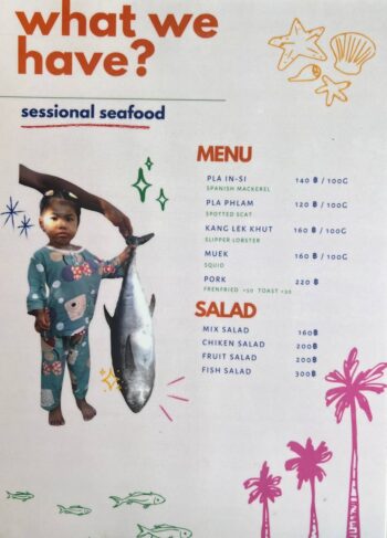 Menu at Local Cafe and Restaurant – Featuring Thai curry, seafood, and light salads, perfect for any meal.