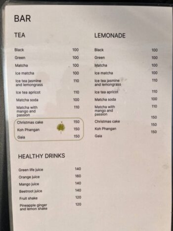 Gaia Cafe Menu – Fresh Pastries, Coffee, and Breakfast Dishes on Koh Phangan