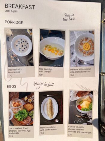 Gaia Cafe Menu – Fresh Pastries, Coffee, and Breakfast Dishes on Koh Phangan