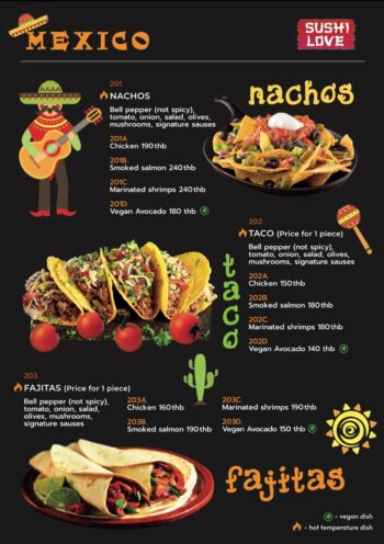 Menu at Sushi Love Koh Phangan - Fresh Sushi, Tacos & More