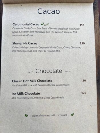 Healthy menu items at House of Sanskara, featuring fresh ingredients, vegetarian, and vegan options on Koh Phangan.