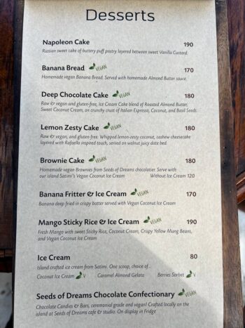 Healthy menu items at House of Sanskara, featuring fresh ingredients, vegetarian, and vegan options on Koh Phangan.