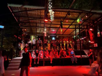 DJ booth and dancefloor at Unclave Phangan jungle nightclub