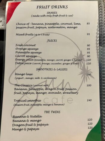 Italian dishes, pizzas, and baked goods from Suncafe’ menu