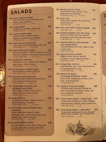 Vegan and vegetarian menu at The Sanctuary restaurant