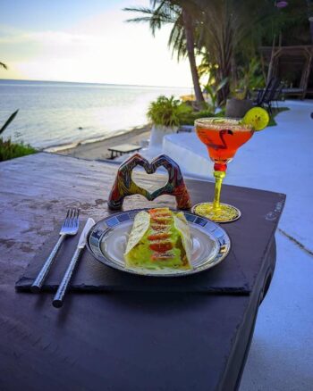 Sunset views and lounge area at Merkaba Beach Club on Koh Phangan