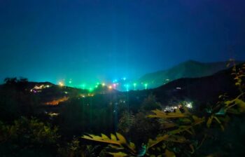 View from The Heaven Bar with jungle, sea, and Koh Ma in the distance