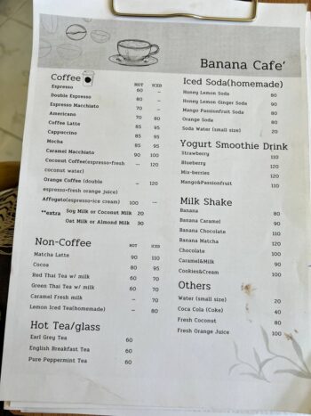 Vegan and vegetarian dishes at Banana Café in Thong Nai Pan Noi