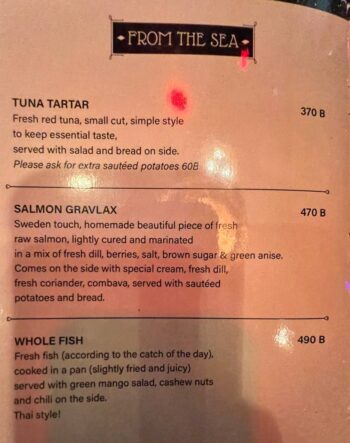 French-Thai fusion dishes at Alcove restaurant Koh Phangan