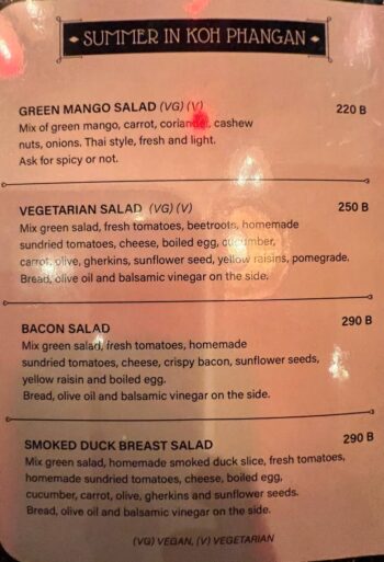 French-Thai fusion dishes at Alcove restaurant Koh Phangan