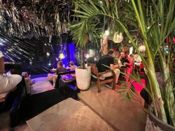 Alcove restaurant with sunset view on Hinkong Beach, Koh Phangan