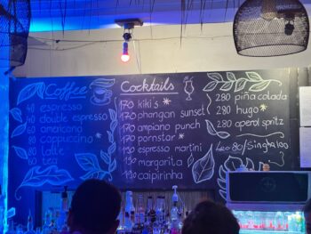 Le Club Bar cocktail menu and drinks selection