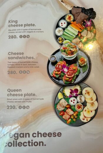 Menu at Shivari Healing & Art Center featuring raw and vegan dishes