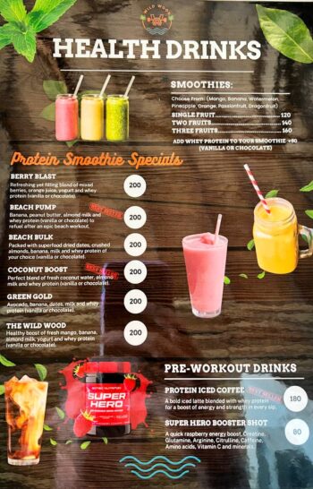 Healthy food and meals at WILD WOOD Beach Fitness Koh Phangan