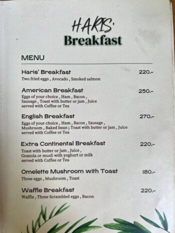 Halal dishes and menu items at Haris' Halal Café Koh Phangan
