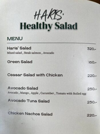 Halal dishes and menu items at Haris' Halal Café Koh Phangan