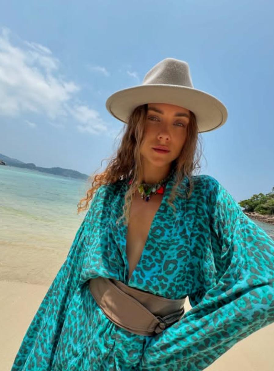 Boho clothing and tropical fabric pieces at LeoSun Space Koh Phangan