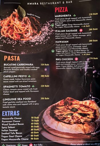 Thai food, seafood and international dishes at Amara Restaurant & Bar