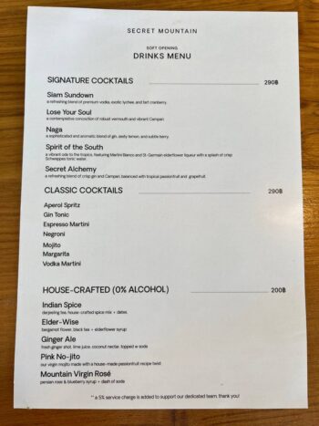 Secret Mountain restaurant dishes and breakfast plates