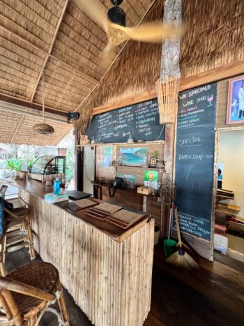 Why Nam Restaurant beachfront seating on Wai Nam Beach Koh Phangan