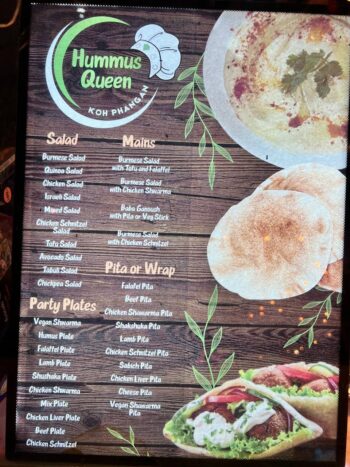 Mama Market Srithanu food court menu on Koh Phangan