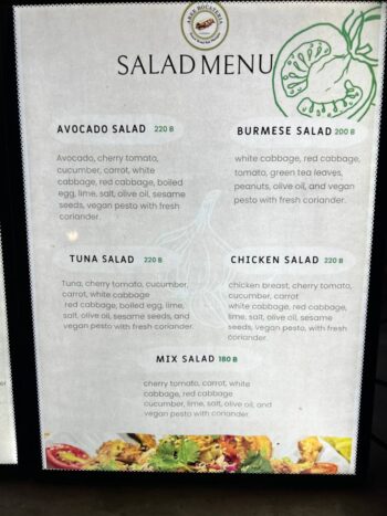 Mama Market Srithanu food court menu on Koh Phangan