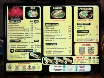 Mama Market Srithanu food court menu on Koh Phangan