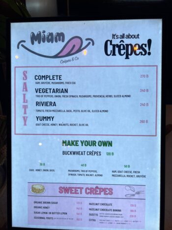 Mama Market Srithanu food court menu on Koh Phangan